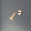 Væglampe Evander, guld, metal, højde 21 cm, E27