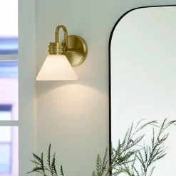 Væglampe Farum 1, bronzefarvet, stål, glas, G9