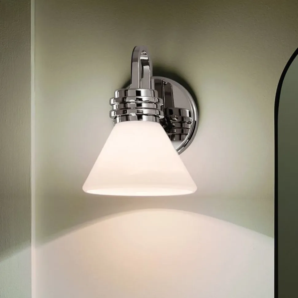 Væglampe Farum 1, kromfarvet, stål, glas, G9
