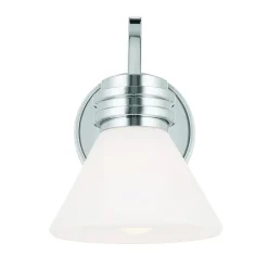 Væglampe Farum 1, kromfarvet, stål, glas, G9