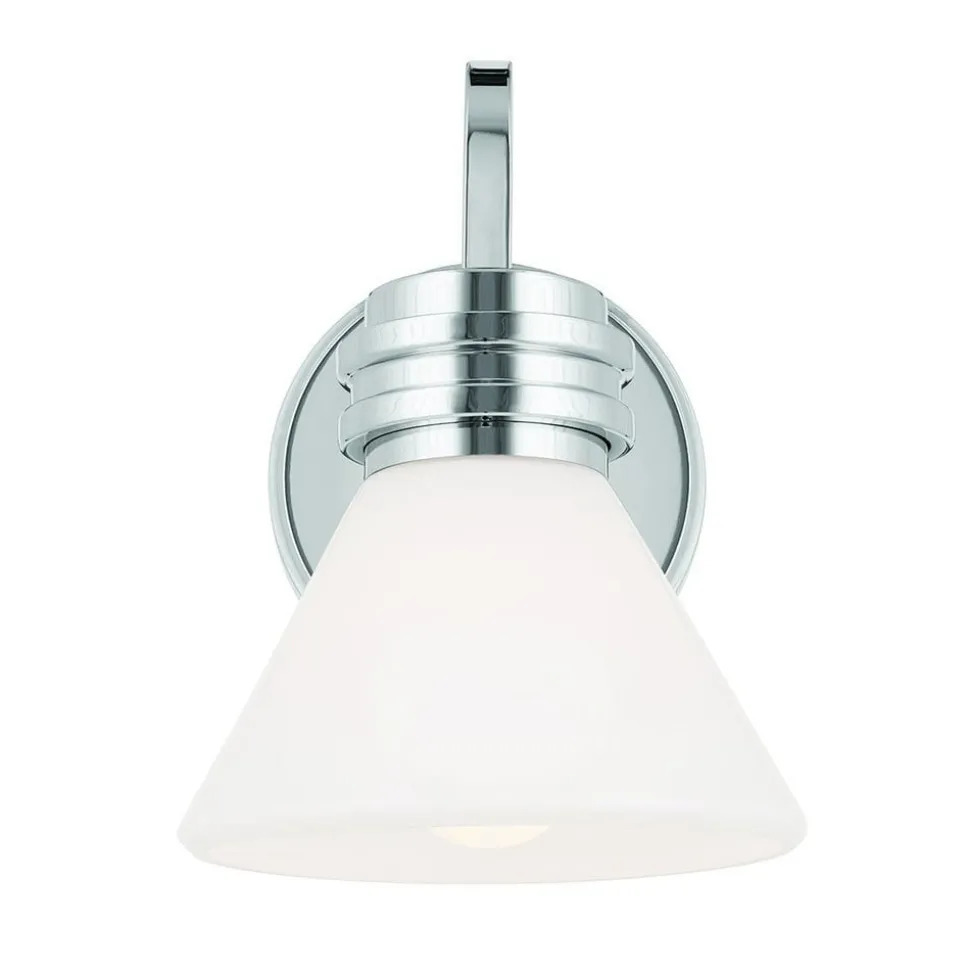 Væglampe Farum 1, kromfarvet, stål, glas, G9