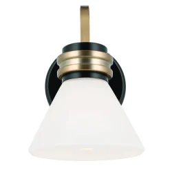Væglampe Farum 1, sort/bronzefarvet, stål, glas, G9