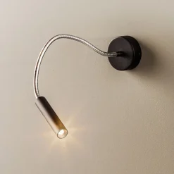 Væglampe Flexa med fleksibel arm, sort