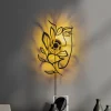 Væglampe Flower Faced, sort, metal, 54 x 34 cm, stik