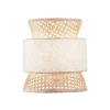 Væglampe Gazebo, natur/beige, bredde 24 cm, rattan/stof