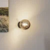 Væglampe Glassy, sort, grafit, glas, E14, Ø 14 cm