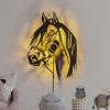Væglampe Horse, sort, metal, 57 x 41 cm, stikledning