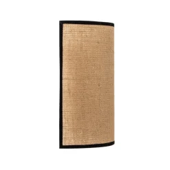 Væglampe Jute&black, naturbrun, halvrund