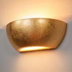 Væglampe Kolja med guldfoliefinish