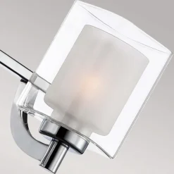 Væglampe Kolt IP44 med dobbelt glasskærm, tre lamper