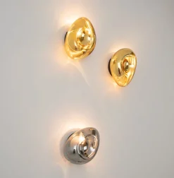 Væglampe 22048, kromfarvet, glas, højde 27,5 cm, E14