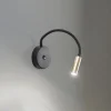 Væglampe Lagos USB, sort/guld, 27 cm, læselampe, G9