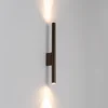 Væglampe Laser, brun, metal, 40 cm høj, G9