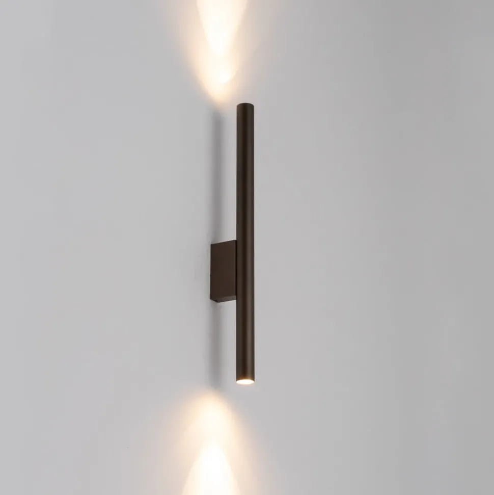 Væglampe Laser, brun, metal, 40 cm høj, G9