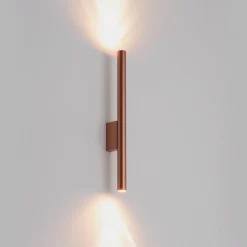 Væglampe Laser, kobberfarvet, metal, 40 cm høj, G9