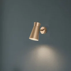 Væglampe Lotta, guldfarvet, spotlight, stål, justerbar