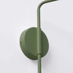 Væglampe LYS, olivengrøn, Ø 14 cm, metal, stik, E14