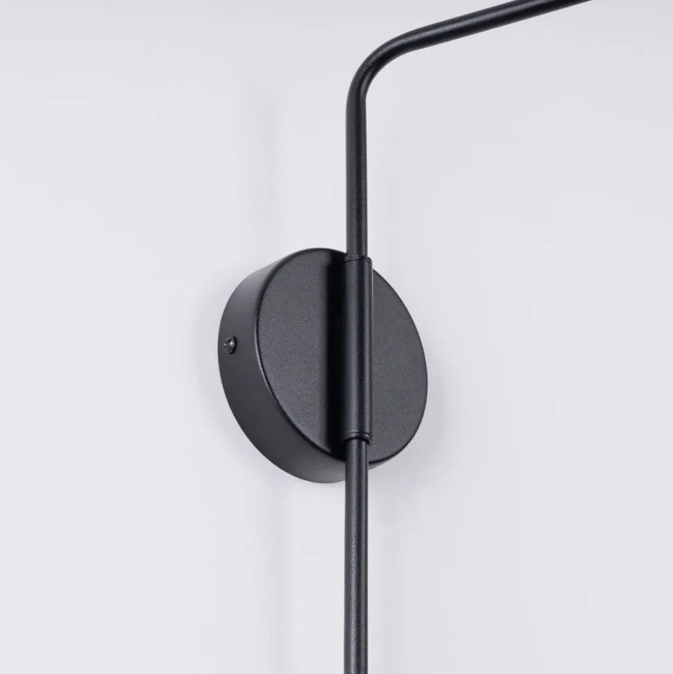 Væglampe LYS, sort, Ø 14 cm, metal, stik, E14