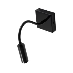 Væglampe Ojos, sort, læselampe, justerbar, 33 cm, G9