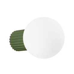 Væglampe ORBI, olivengrøn, glas/metal, Ø 12 cm, IP44, G9