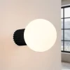 Væglampe ORBI, sort, glas/metal, Ø 12 cm, IP44, G9