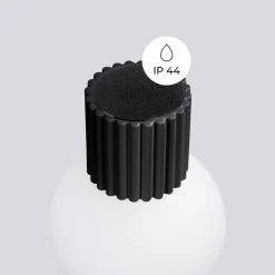 Væglampe ORBI, sort, glas/metal, Ø 12 cm, IP44, G9