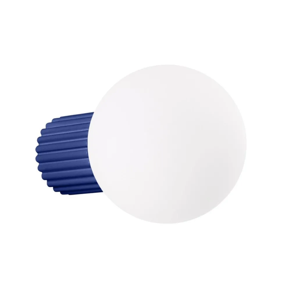 Væglampe ORBI, ultramarin, glas/metal, Ø 12 cm, IP44, G9