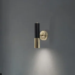 Væglampe Orino, sort/guld, metal, GU10