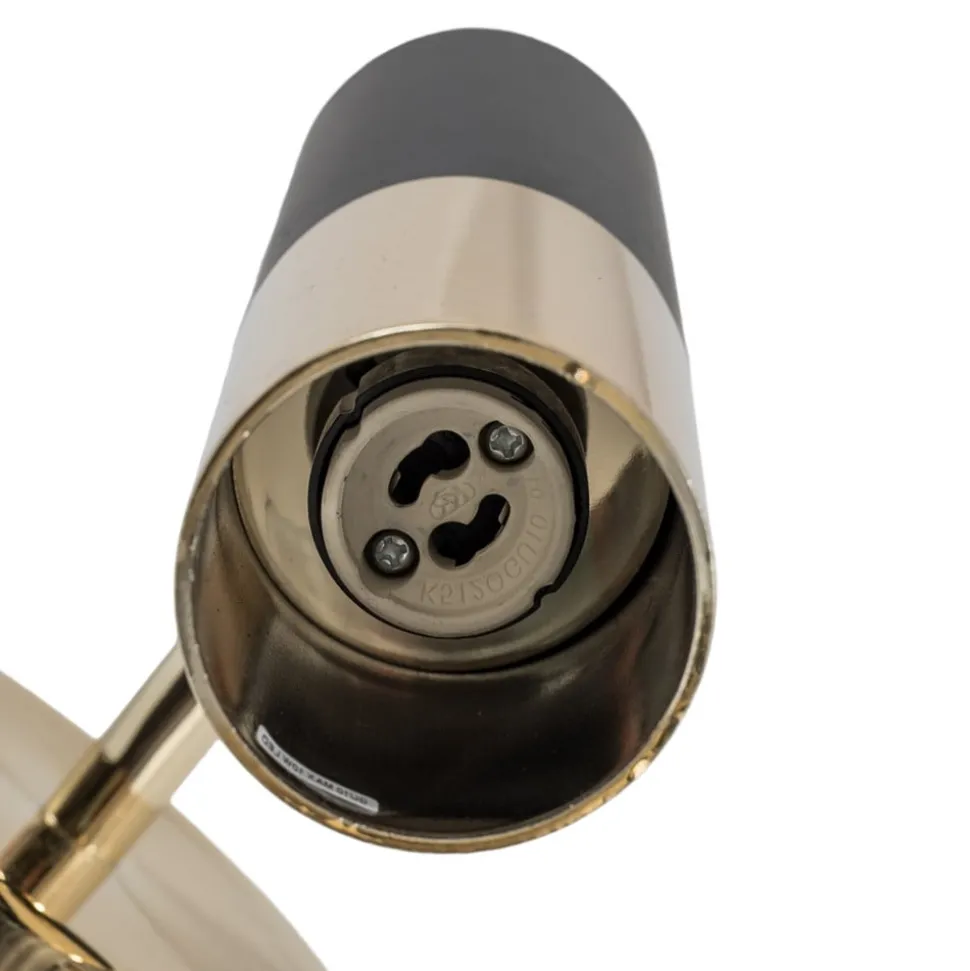 Væglampe Orino, sort/guld, metal, GU10