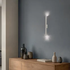 Væglampe Pastelo, beige, højde 20 cm, stål, 2 lyskilder.