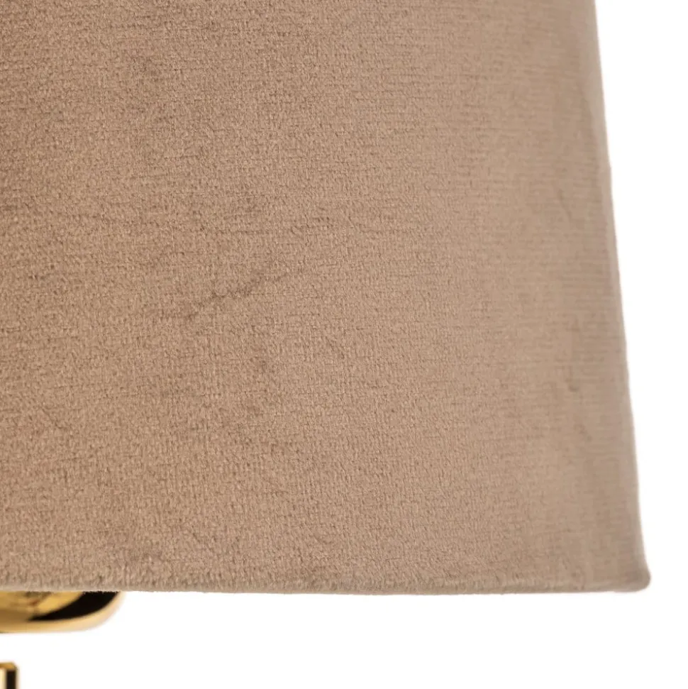Væglampe Polo, beige/mørk messing