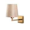 Væglampe Profil, guld/creme, metal/stof, højde 30 cm