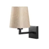 Væglampe Profil, sort/creme, metal/stof, højde 30 cm