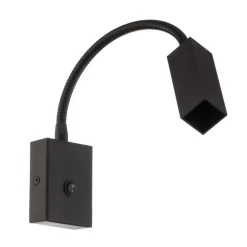 Væglampe Raisio, fleksibel arm, sort