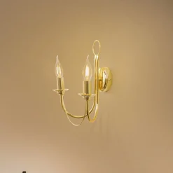 Væglampe Retro, 2 lyskilder, guld
