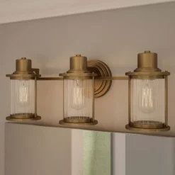 Væglampe Riggs IP44, antik messing, 3-flamme