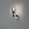 Væglampe Rollo, Ø 15 cm, røggrå, glas/metal
