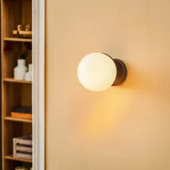 Væglampe Sfera 1 lyskilde glas/sort
