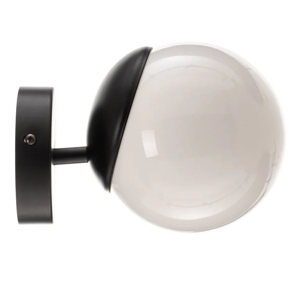 Væglampe Sfera 1 lyskilde glas/sort