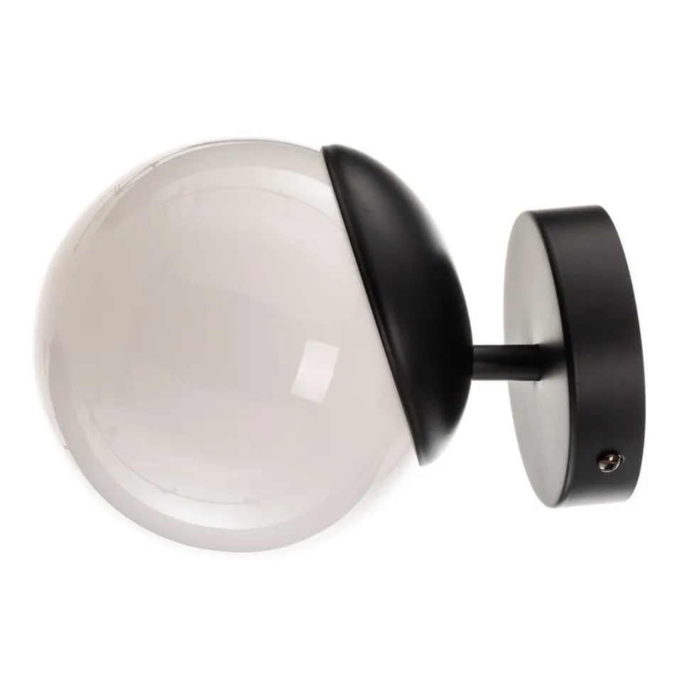 Væglampe Sfera 1 lyskilde glas/sort