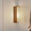 Væglampe Shifted 1, glas og lyst træ