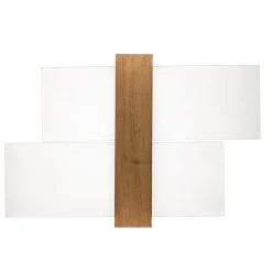 Væglampe Shifted 1, glas og lyst træ