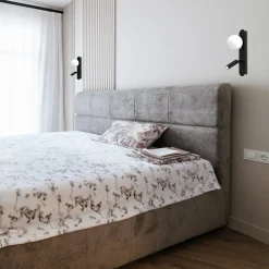 Væglampe Sirio med bevægelig spot, 2 lyskilder