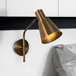 Væglampe Sivani MR-663, antik guld, metal, Ø 15 cm