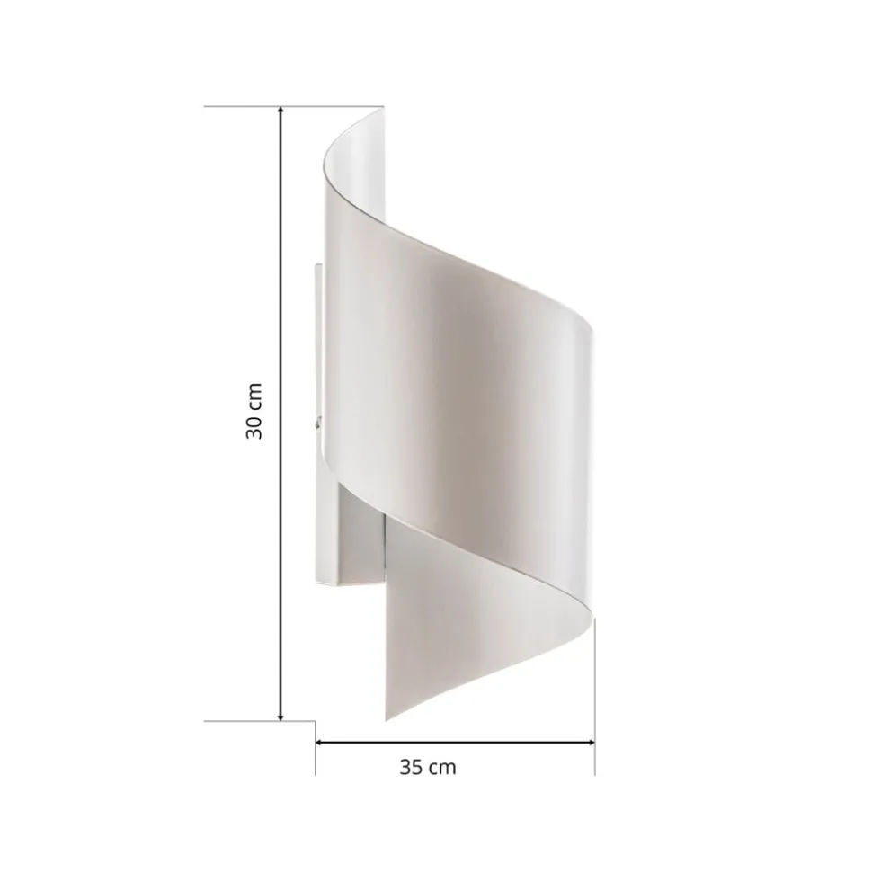 Væglampe Spiner hvid, højde 30 cm, stål