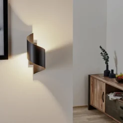 Væglampe Spiner sort, højde 30 cm, stål