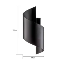 Væglampe Spiner sort, højde 30 cm, stål