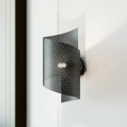 Væglampe Spiral, sort, metal, G9, 29 cm høj