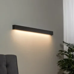 Væglampe Straight L, 122 cm, sort