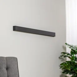 Væglampe Straight L, 122 cm, sort